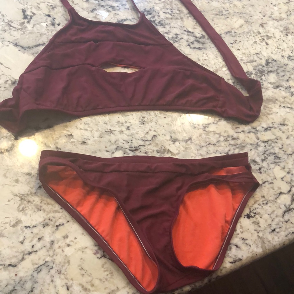 Burgundy suit